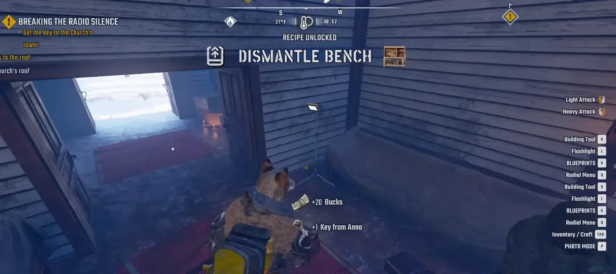 Key from Anna pickup with the Church tower objective visible