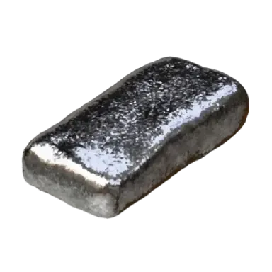Quality Metal shown as a silver metal ingot